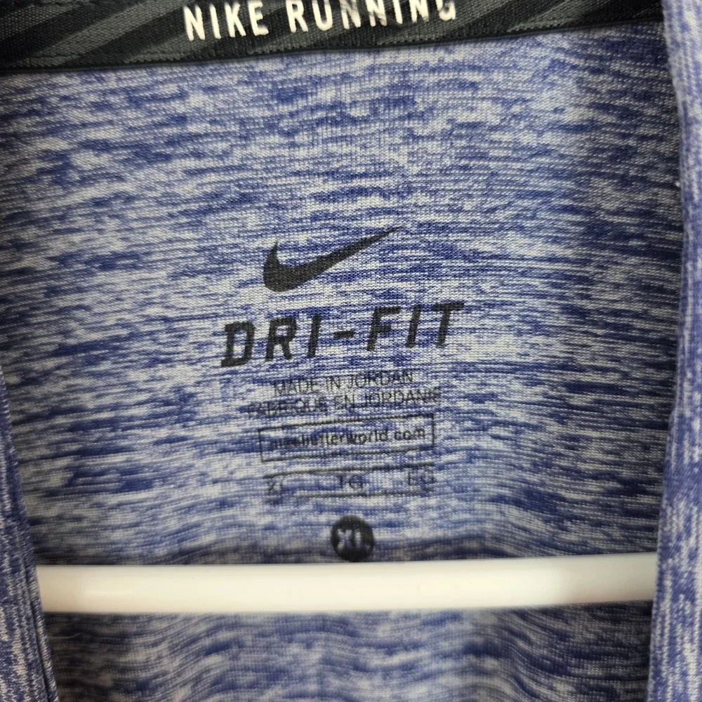 Nike Running Blue Heathered Dri-Fit 1/4 Zip Athleisure Sporty Pullover Size XL